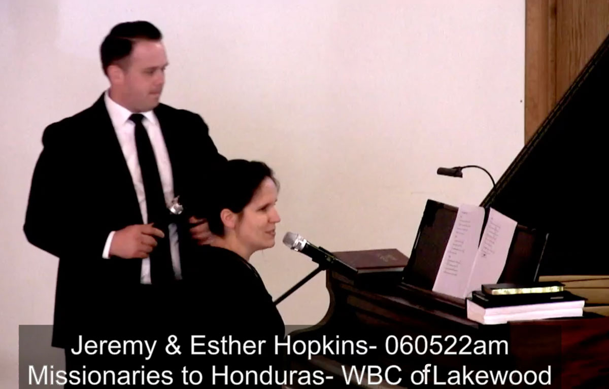  Jeremy & Esther Hopkins. Mission Service- Honduras