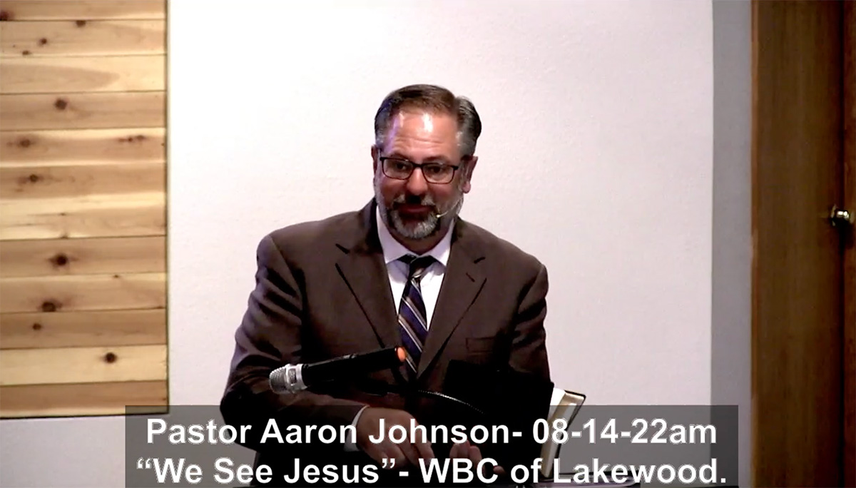 Pastor Aaron Johnson. "We See Jesus"