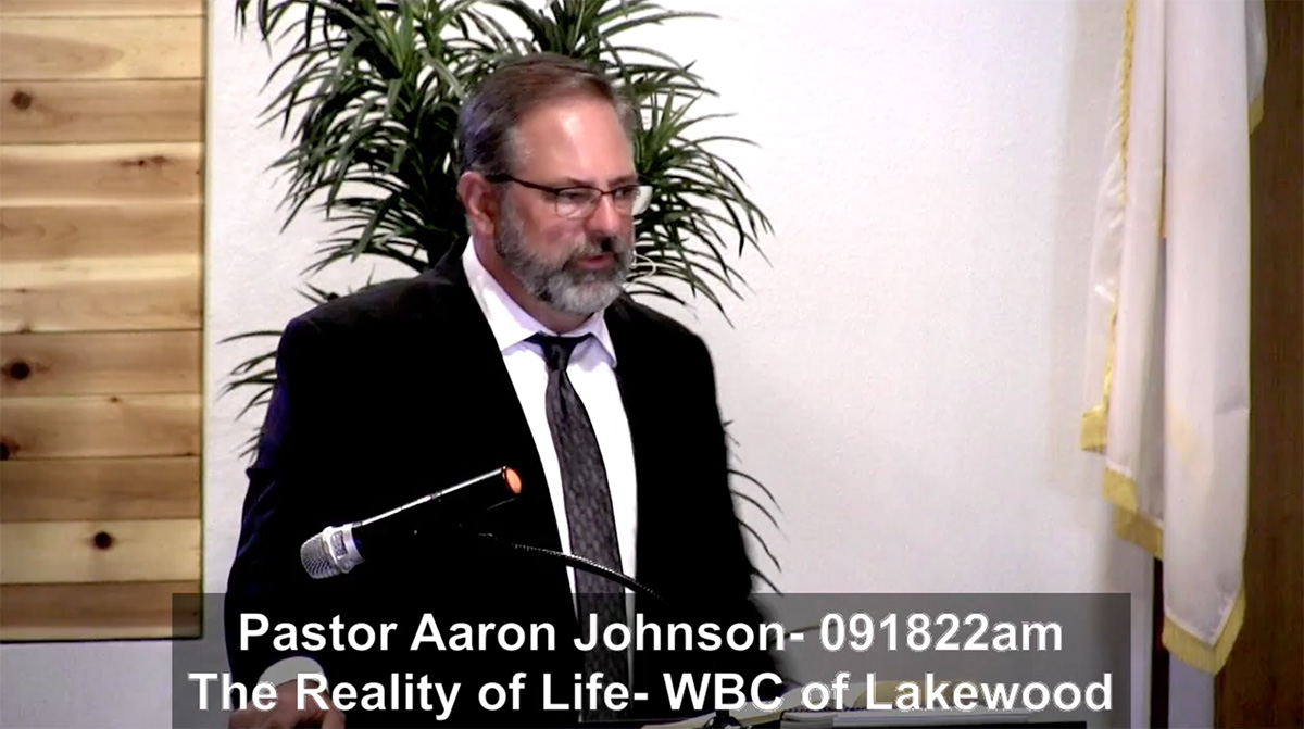 Message. Reality of Life. Pastor Aaron Johnson