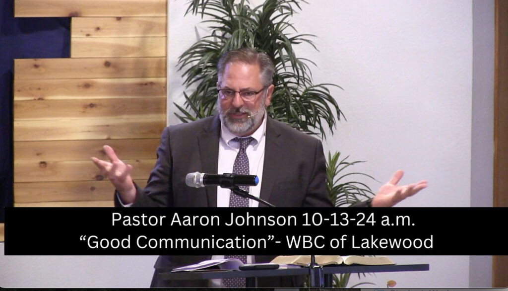 Pastor Aaron Johnson. Good Communication